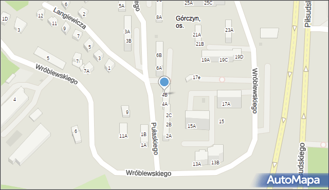 Gorzów Wielkopolski, Pułaskiego Kazimierza, gen., 4B, mapa Gorzów Wielkopolski