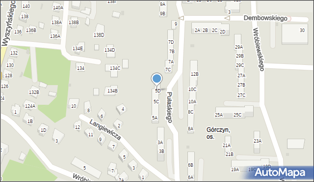 Gorzów Wielkopolski, Pułaskiego Kazimierza, gen., 5D, mapa Gorzów Wielkopolski