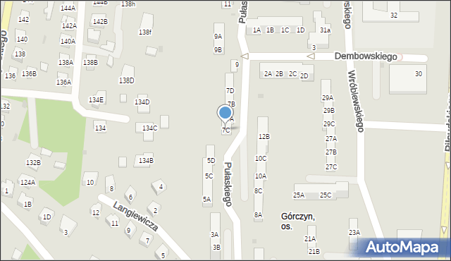Gorzów Wielkopolski, Pułaskiego Kazimierza, gen., 7C, mapa Gorzów Wielkopolski