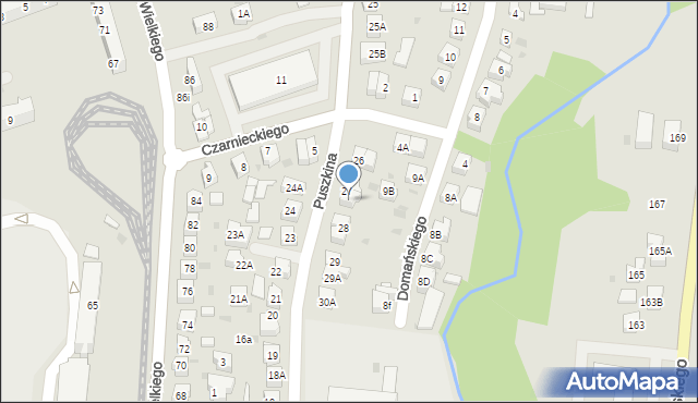 Gorzów Wielkopolski, Puszkina Aleksandra, 27A, mapa Gorzów Wielkopolski