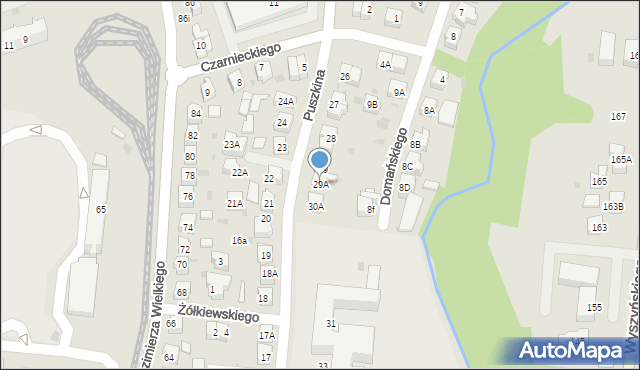 Gorzów Wielkopolski, Puszkina Aleksandra, 29A, mapa Gorzów Wielkopolski