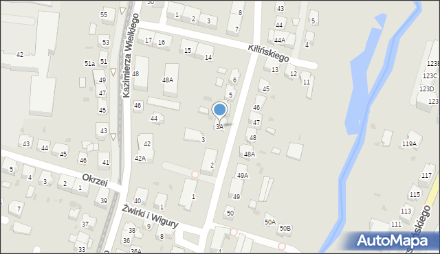 Gorzów Wielkopolski, Puszkina Aleksandra, 3A, mapa Gorzów Wielkopolski