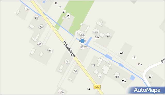 Grabów nad Pilicą, Pułaskiego Kazimierza, gen., 81, mapa Grabów nad Pilicą