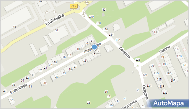 Grodzisk Mazowiecki, Pułaskiego Kazimierza, gen., 5, mapa Grodzisk Mazowiecki