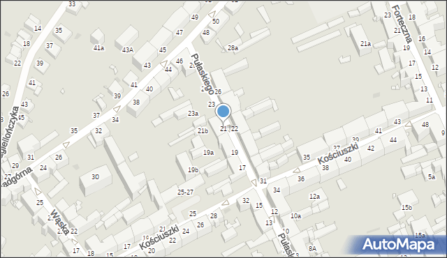 Grudziądz, Pułaskiego, 21, mapa Grudziądza