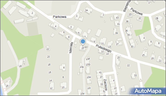 Gubin, Pułaskiego Kazimierza, gen., 10, mapa Gubin