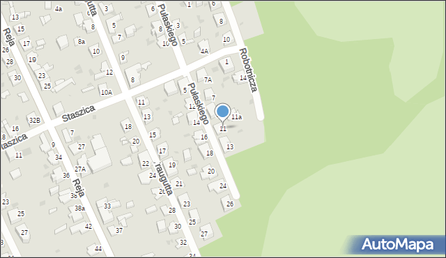 Jaworzno, Pułaskiego Kazimierza, gen., 11, mapa Jaworzno