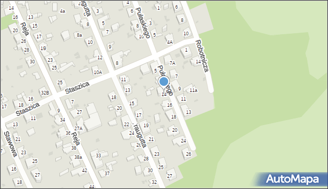 Jaworzno, Pułaskiego Kazimierza, gen., 14, mapa Jaworzno