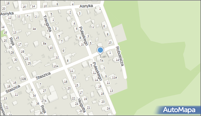 Jaworzno, Pułaskiego Kazimierza, gen., 7B, mapa Jaworzno