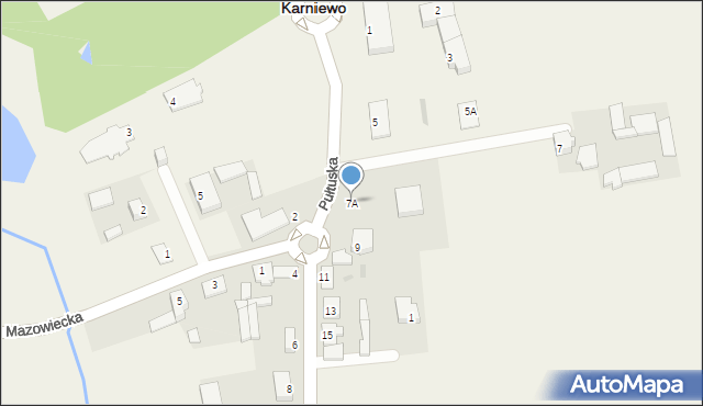 Karniewo, Pułtuska, 7A, mapa Karniewo