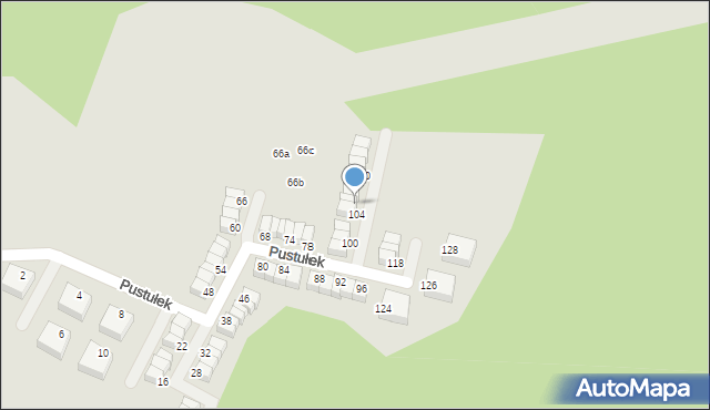 Katowice, Pustułek, 106, mapa Katowic