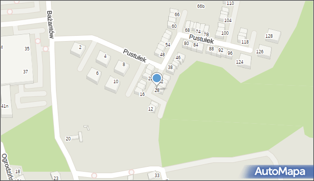 Katowice, Pustułek, 28, mapa Katowic