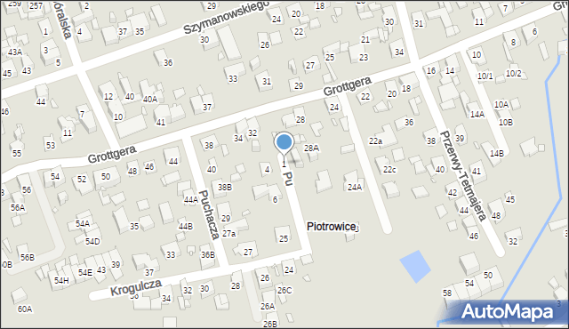 Katowice, Puchacza, 1, mapa Katowic