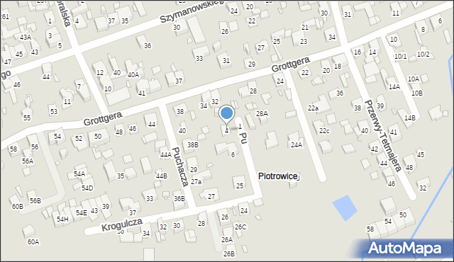 Katowice, Puchacza, 4, mapa Katowic