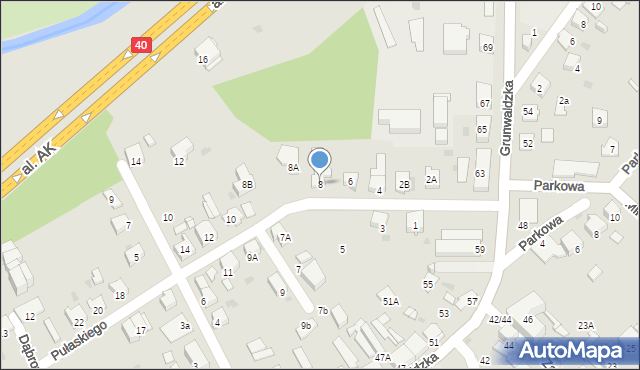 Kędzierzyn-Koźle, Pułaskiego Kazimierza, gen., 8, mapa Kędzierzyna-Koźle