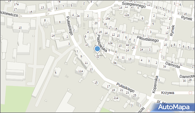 Kluczbork, Pułaskiego Kazimierza, gen., 12, mapa Kluczbork