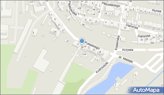 Kluczbork, Pułaskiego Kazimierza, gen., 19, mapa Kluczbork