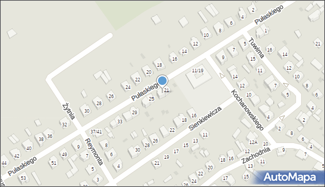 Koniecpol, Pułaskiego, 23, mapa Koniecpol