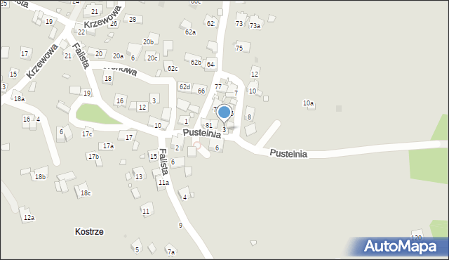 Kraków, Pustelnia, 3, mapa Krakowa