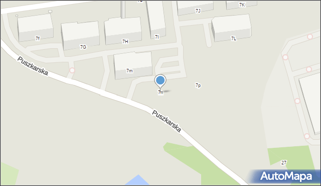 Kraków, Puszkarska, 7n, mapa Krakowa