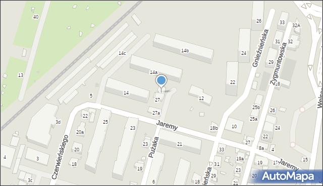 Kraków, Pużaka Kazimierza, 29, mapa Krakowa