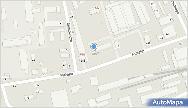 Krosno, Pużaka Kazimierza, 18A, mapa Krosna