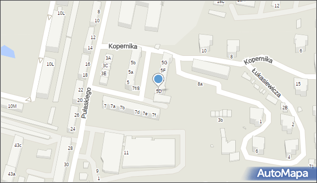 Krosno Odrzańskie, Pułaskiego, 5D, mapa Krosno Odrzańskie