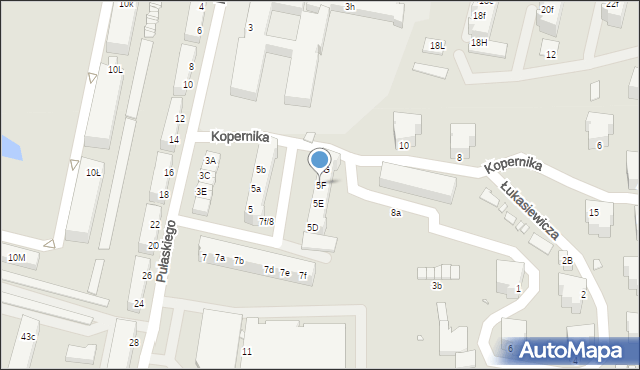 Krosno Odrzańskie, Pułaskiego, 5F, mapa Krosno Odrzańskie