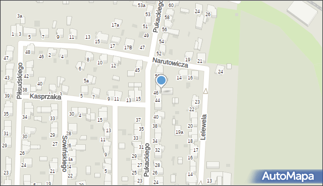 Krotoszyn, Pukackiego, 46A, mapa Krotoszyna