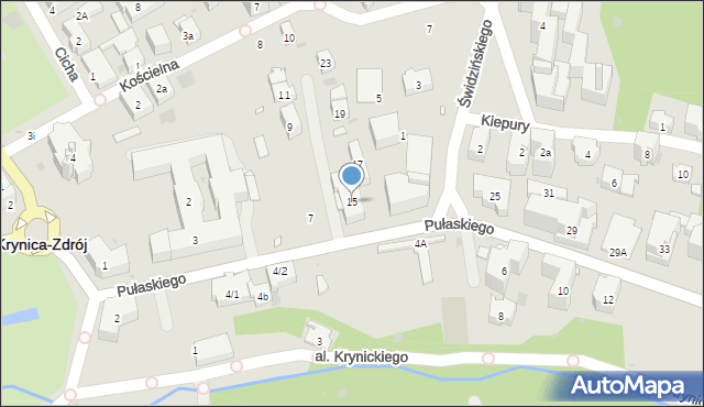 Krynica-Zdrój, Pułaskiego Kazimierza, gen., 15, mapa Krynica-Zdrój
