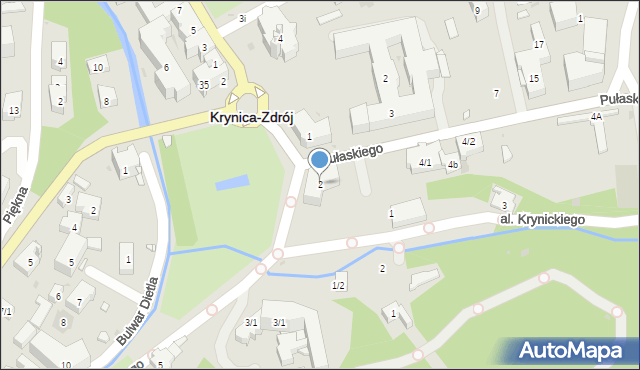 Krynica-Zdrój, Pułaskiego Kazimierza, gen., 2, mapa Krynica-Zdrój