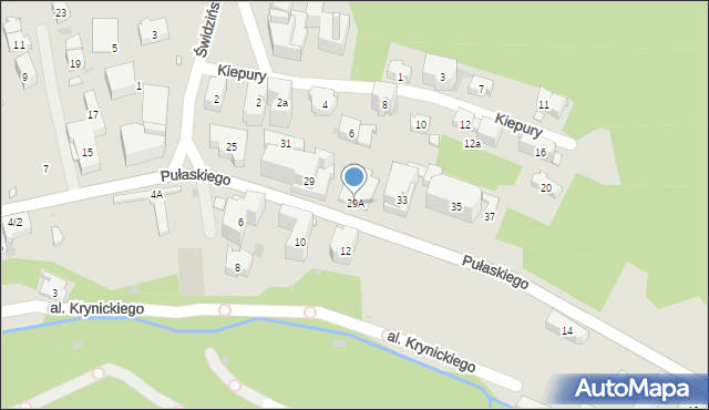 Krynica-Zdrój, Pułaskiego Kazimierza, gen., 29A, mapa Krynica-Zdrój