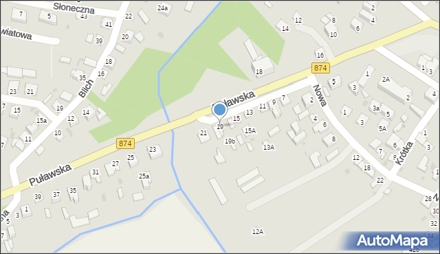 Kurów, Puławska, 19, mapa Kurów