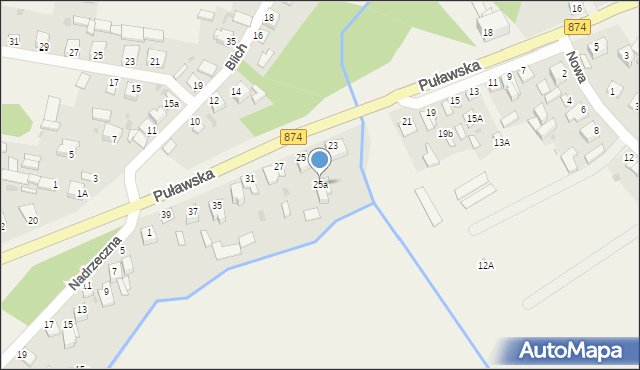 Kurów, Puławska, 25a, mapa Kurów