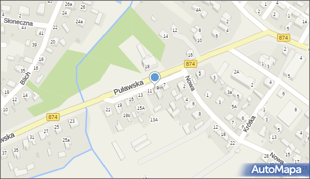 Kurów, Puławska, 9A, mapa Kurów