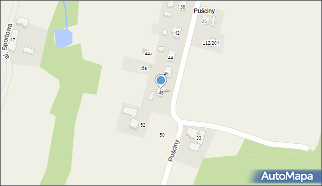 Łazy, Puściny, 48, mapa Łazy