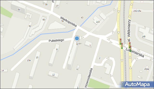 Łódź, Pułaskiego Kazimierza, gen., 6, mapa Łodzi