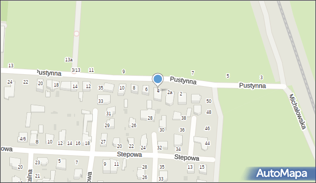 Łódź, Pustynna, 4, mapa Łodzi