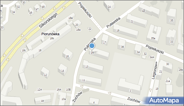 Lublin, Puławska, 15, mapa Lublina