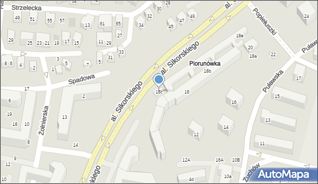 Lublin, Puławska, 18c, mapa Lublina