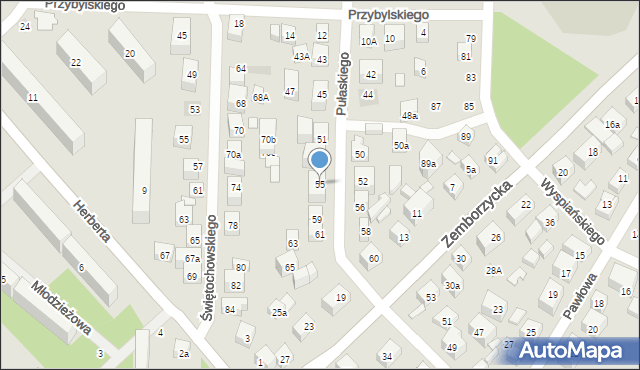 Lublin, Pułaskiego Kazimierza, gen., 55, mapa Lublina