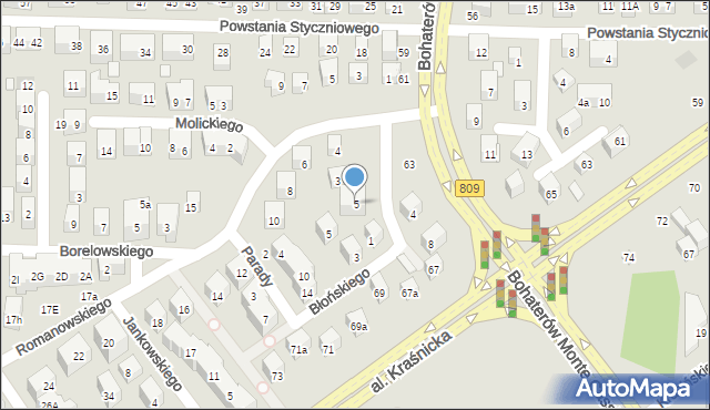Lublin, Pustowójtówny Anny Henryki, 5, mapa Lublina