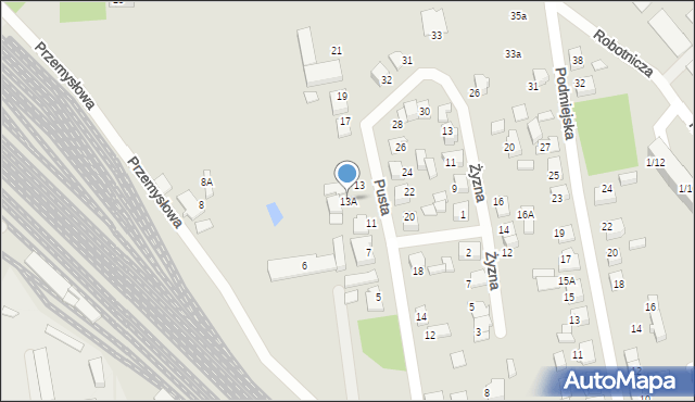 Lubliniec, Pusta, 13A, mapa Lubliniec