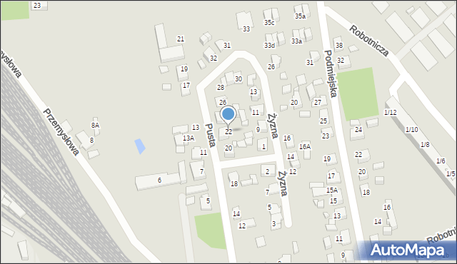 Lubliniec, Pusta, 22, mapa Lubliniec