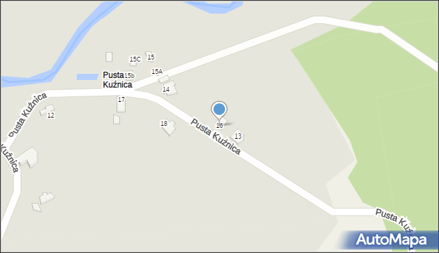 Lubliniec, Pusta Kuźnica, 16, mapa Lubliniec