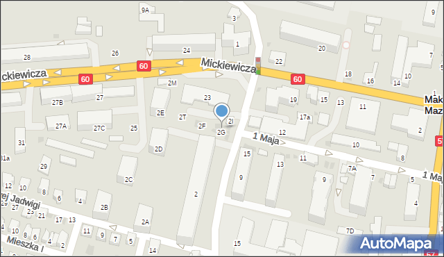 Maków Mazowiecki, Pułaskiego Kazimierza, gen., 2H, mapa Maków Mazowiecki