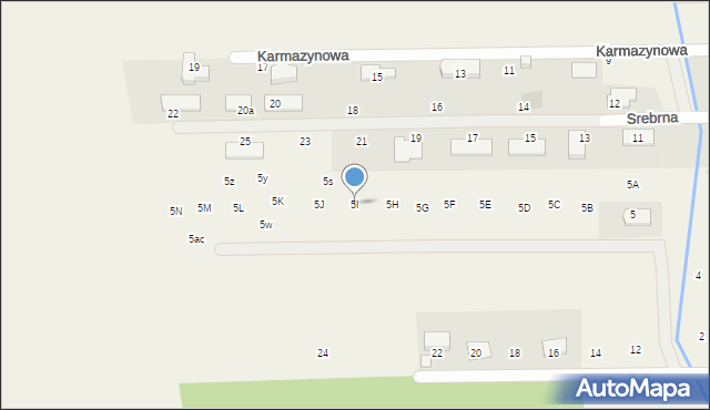 Marysin, Purpurowa, 5I, mapa Marysin