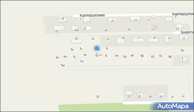 Marysin, Purpurowa, 5J, mapa Marysin