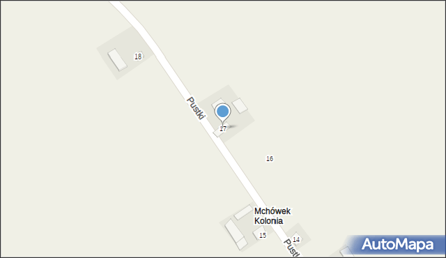 Mchówek, Pustki, 17, mapa Mchówek