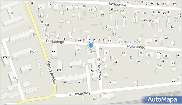 Międzyrzec Podlaski, Pułaskiego Kazimierza, gen., 6, mapa Międzyrzec Podlaski
